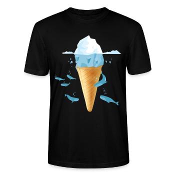 IceCream (Whales-Edition) - T-shirt bio CRAFTER Stanley Stella Unisexe - noir - Devant - Alina (178cm) & Michal (187cm)