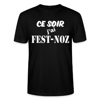 bretagne fest noz - T-shirt bio CRAFTER Stanley Stella Unisexe - noir - Devant - Alina (178cm) & Michal (187cm)