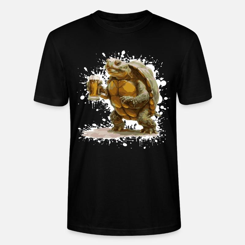 Turtle Beer Funny - Stanley/Stella CRAFTER Unisex Organic T-Shirt - black