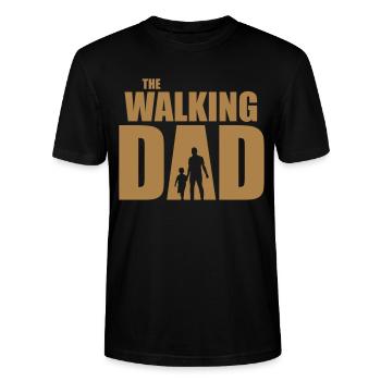 Le papa marche - T-shirt bio CRAFTER Stanley Stella Unisexe - noir - Devant - Alina (178cm) & Michal (187cm)