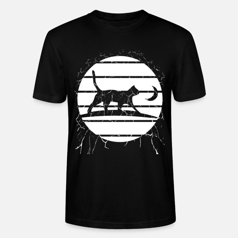 Katze im Mondlicht – Nachtwanderung - Stanley/Stella Unisex Bio-T-Shirt CRAFTER - Schwarz