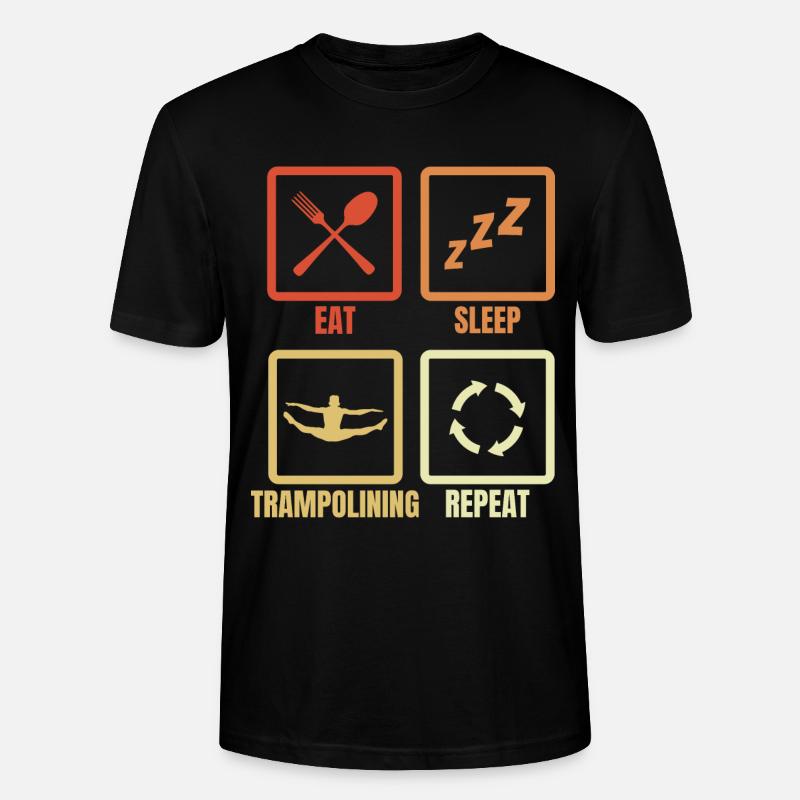 Eat Sleep Trampoline Repeat - Stanley/Stella Unisex Bio-T-Shirt CRAFTER - Schwarz