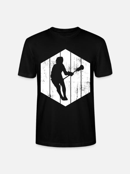 Lacrosse Player Drawing - Stanley/Stella CRAFTER Unisex Organic T-Shirt - black