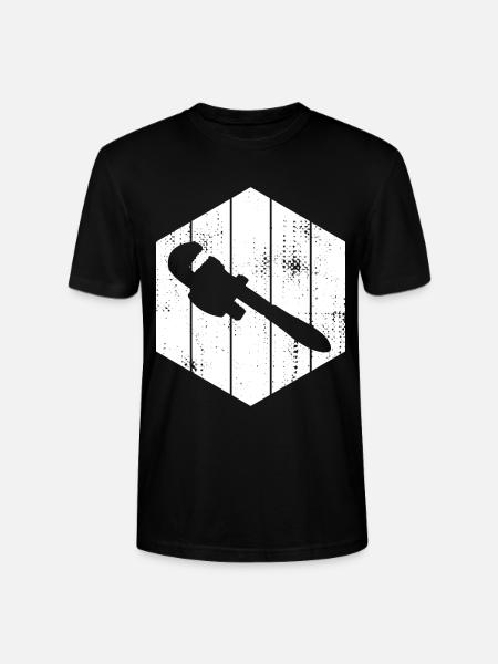 Pipe Wrench Sketch - Stanley/Stella CRAFTER Unisex Organic T-Shirt - black