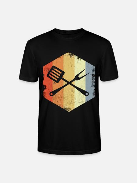 Retro Cooking Utensils - Stanley/Stella CRAFTER Unisex Organic T-Shirt - black