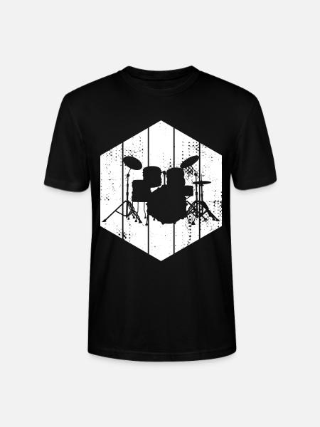 Drum Set Drawing - Stanley/Stella CRAFTER Unisex Organic T-Shirt - black