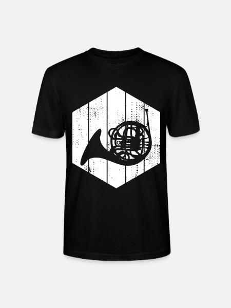 Sketch French horn - Stanley/Stella CRAFTER Unisex Organic T-Shirt - black