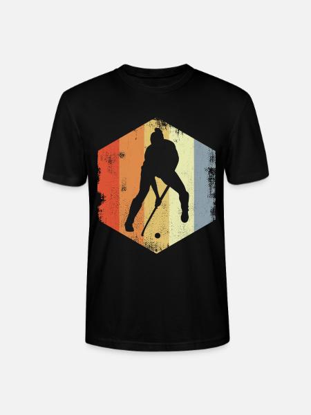 Retro Field Hockey Player - Stanley/Stella CRAFTER Unisex Organic T-Shirt - black