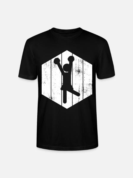 Funny Cheerleader Stick Figure - Stanley/Stella CRAFTER Unisex Organic T-Shirt - black