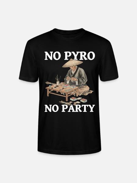 No Pyro No Party Fireworks - Stanley/Stella CRAFTER Unisex Organic T-Shirt - black