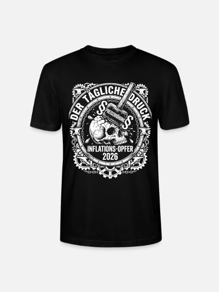 Der Tägliche Druck, Inflations-Opfer 2026 - Stanley/Stella Unisex Bio-T-Shirt CRAFTER - Schwarz