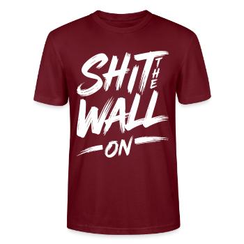 Shit the wall on - Stanley/Stella Unisex Bio-T-Shirt CRAFTER - Burgunderrot - Vorne - Alina (178cm) & Michal (187cm)