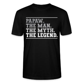 Papa Vater Opa Geschenkidee Papaw Spruch Humor - Stanley/Stella Unisex Bio-T-Shirt CRAFTER - Schwarz - Vorne - Alina (178cm) & Michal (187cm)