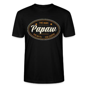 Papa Vater Opa Geschenkidee Papaw Spruch Humor - Stanley/Stella Unisex Bio-T-Shirt CRAFTER - Schwarz - Vorne - Alina (178cm) & Michal (187cm)