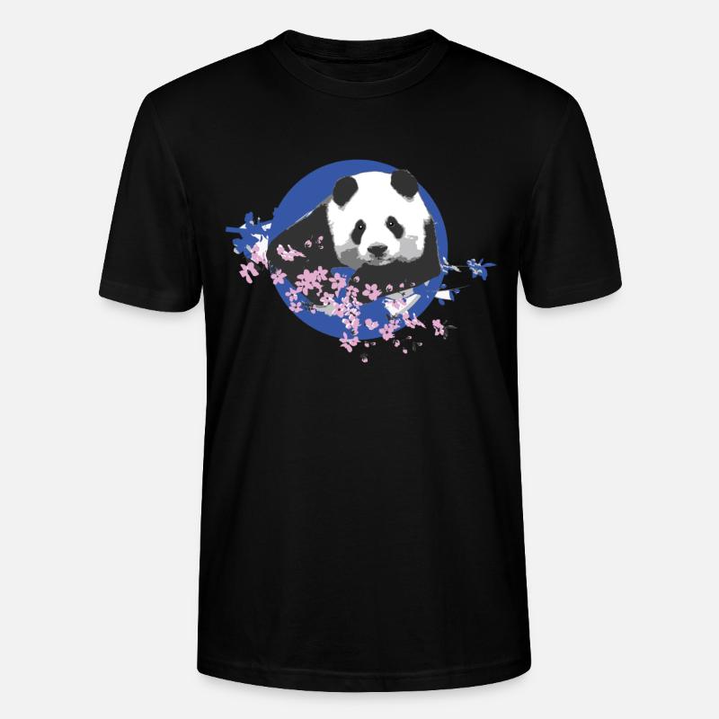 panda,pandabär,bunt,graffiti,kirschblüte - Stanley/Stella Unisex Bio-T-Shirt CRAFTER - Schwarz