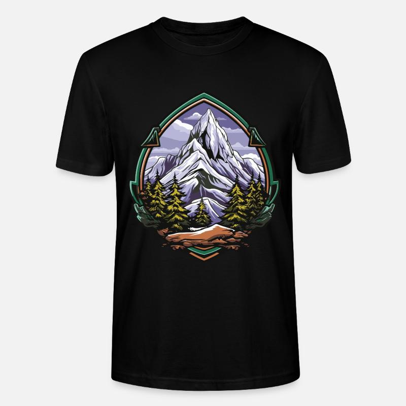 Eisberge Mountains Gipfel - Stanley/Stella Unisex Bio-T-Shirt CRAFTER - Schwarz