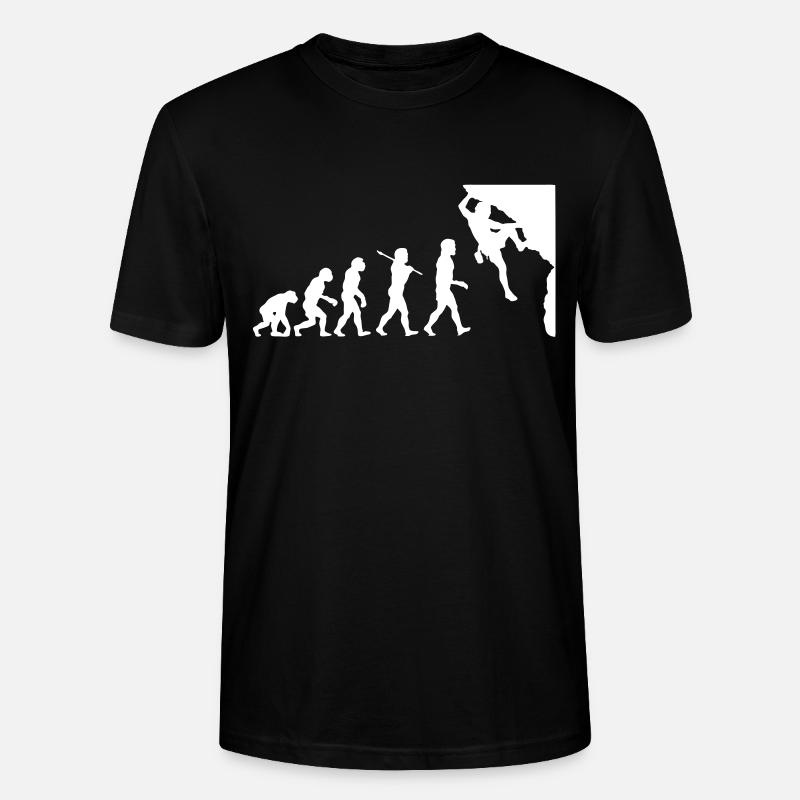 Rock Climbing Evolution - Stanley/Stella CRAFTER Unisex Organic T-Shirt - black