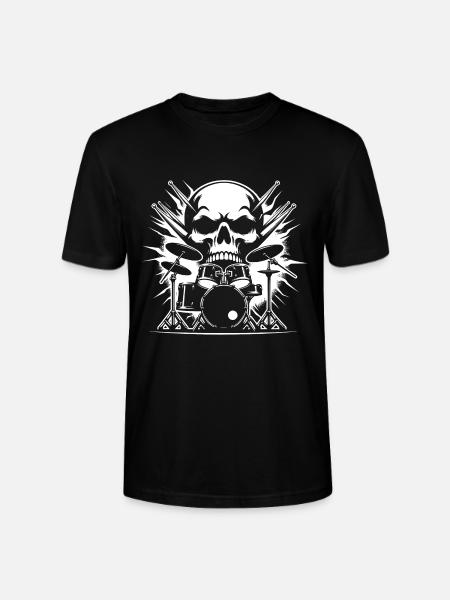 Drums Drummer Destroying Silence - Stanley/Stella CRAFTER Unisex Organic T-Shirt - black