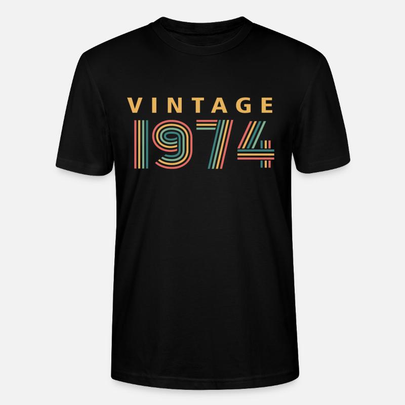 millésime 1974 - T-shirt bio CRAFTER Stanley Stella Unisexe - noir
