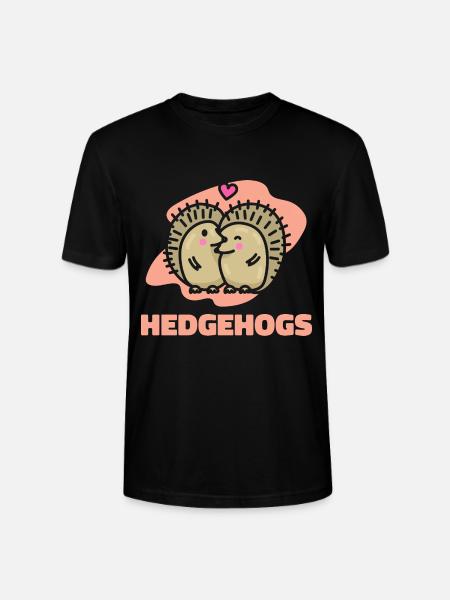 Valentine's Day Gift Hedgehog - Stanley/Stella CRAFTER Unisex Organic T-Shirt - black