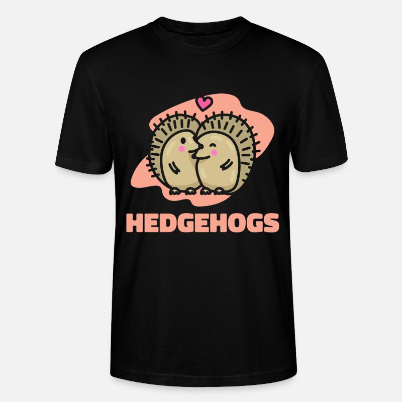 Valentine's Day Gift Hedgehog - Stanley/Stella CRAFTER Unisex Organic T-Shirt - black