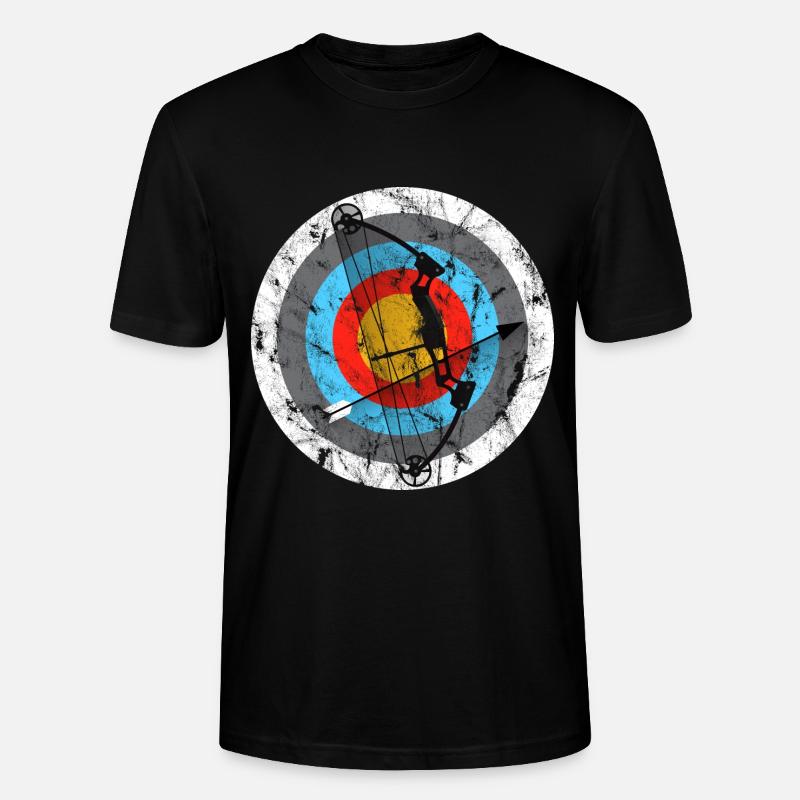 Bogenschießen Zielscheibe Compoundbogen Geschenk - Stanley/Stella Unisex Bio-T-Shirt CRAFTER - Schwarz