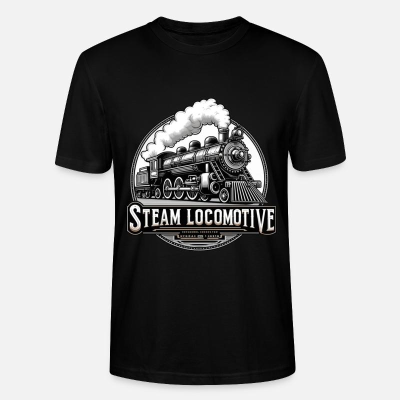 Dampflok Dampfmaschine Eisenbahn Dampfzug - Stanley/Stella Unisex Bio-T-Shirt CRAFTER - Schwarz