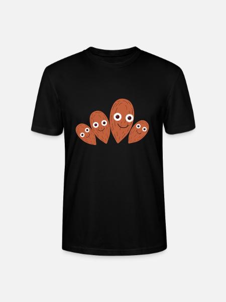Nuts,Nut,Nut,Family,Family,Almonds - Stanley/Stella CRAFTER Unisex Organic T-Shirt - black