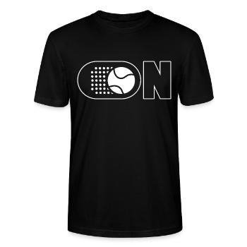 Padel Tennis Padel Raquette Padel Tennis Paddle - T-shirt bio CRAFTER Stanley Stella Unisexe - noir - Devant - Alina (178cm) & Michal (187cm)