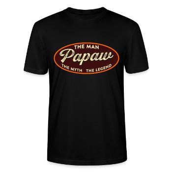 Papa Grand-père disant Papaw L’homme Le mythe La légende - T-shirt bio CRAFTER Stanley Stella Unisexe - noir - Devant - Alina (178cm) & Michal (187cm)
