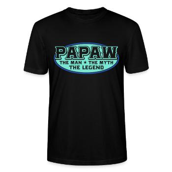 Papa Grand-père disant Papaw L’homme Le mythe La légende - T-shirt bio CRAFTER Stanley Stella Unisexe - noir - Devant - Alina (178cm) & Michal (187cm)