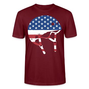 Sport Us Flag Roller Derby - Stanley/Stella Unisex Bio-T-Shirt CRAFTER - Burgunderrot - Vorne - Alina (178cm) & Michal (187cm)