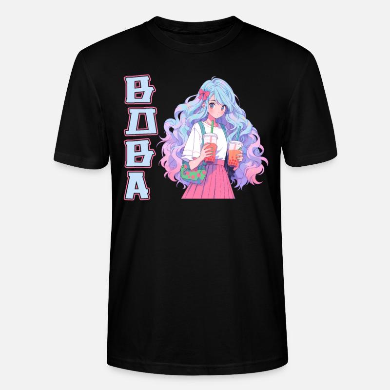 Anime and Boba Bubble Tea - Stanley/Stella Unisex Bio-T-Shirt CRAFTER - Schwarz