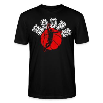 Basketball B-Ball Hoops Sport Idée cadeau - T-shirt bio CRAFTER Stanley Stella Unisexe - noir - Devant - Alina (178cm) & Michal (187cm)