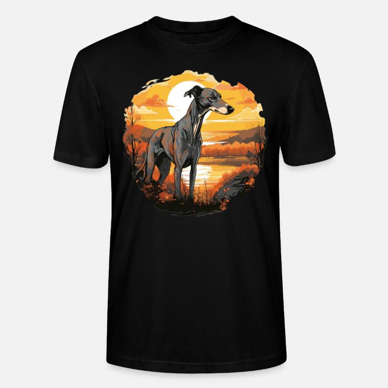 Hund Greyhound - Stanley/Stella Unisex Bio-T-Shirt CRAFTER - Schwarz