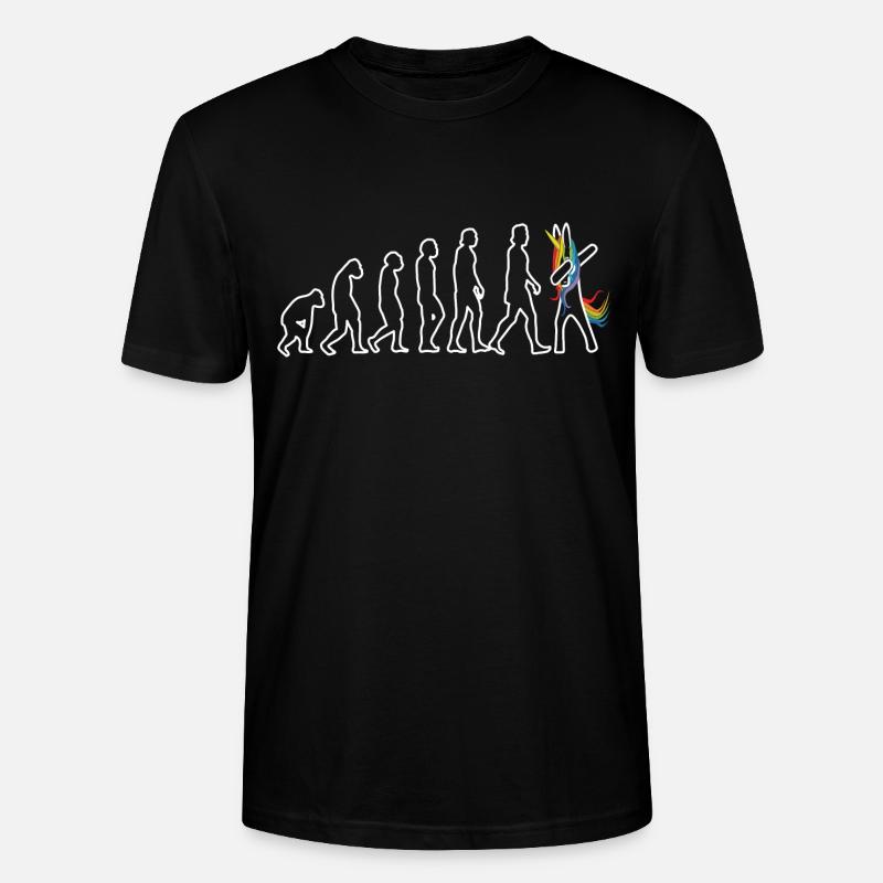 Evolution Einhorn dabbend - Stanley/Stella Unisex Bio-T-Shirt CRAFTER - Schwarz