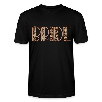 Mariée - Leopard Skin, Bachelorette Party Gift - T-shirt bio CRAFTER Stanley Stella Unisexe - noir - Devant - Alina (178cm) & Michal (187cm)