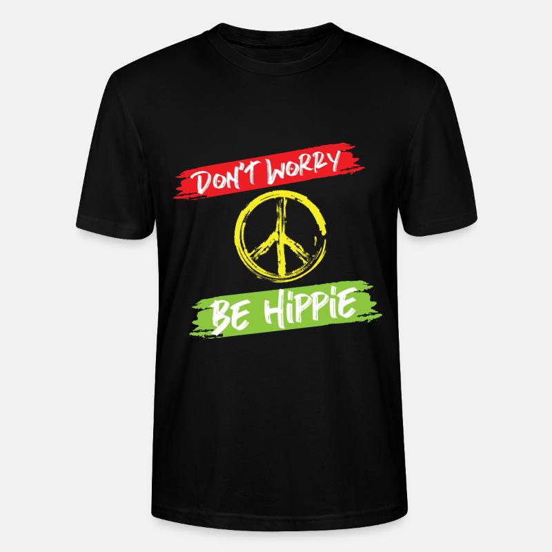 Hippie Karneval Kostüm Geschenk Peace - Stanley/Stella Unisex Bio-T-Shirt CRAFTER - Schwarz