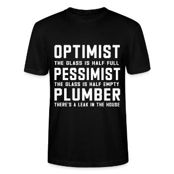 Handwerker Installateur Spruch Klempner - Stanley/Stella Unisex Bio-T-Shirt CRAFTER - Schwarz - Vorne - Alina (178cm) & Michal (187cm)