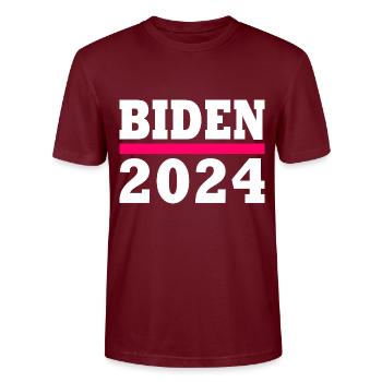 Joe biden 2024 - T-shirt bio CRAFTER Stanley Stella Unisexe - bordeaux - Devant - Alina (178cm) & Michal (187cm)