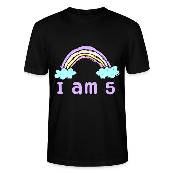 Geschenk 5 Jahre Geburtstag Ich bin 5 Jahre alt - Stanley/Stella Unisex Bio-T-Shirt CRAFTER - Schwarz - Vorne - Alina (178cm) & Michal (187cm)