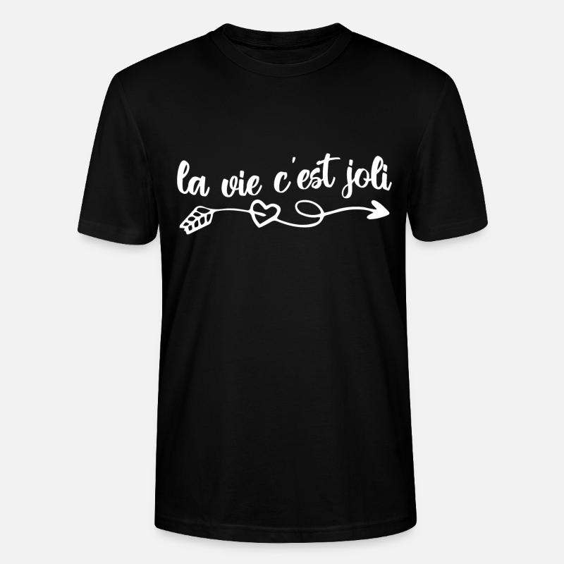 la vie c'est joli - T-shirt bio CRAFTER Stanley Stella Unisexe - noir