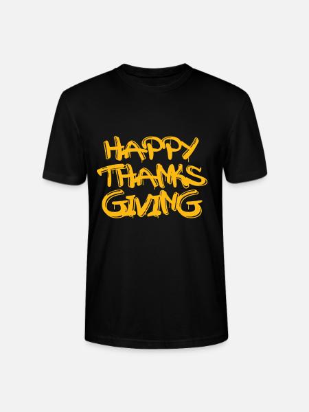 Happy Thanks Giving - Stanley/Stella CRAFTER Unisex Organic T-Shirt - black