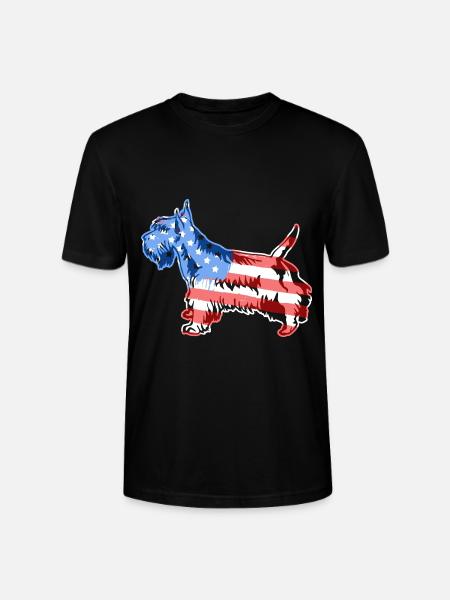 Scottish Terrier Scottish Terrier Flag - Stanley/Stella CRAFTER Unisex Organic T-Shirt - black