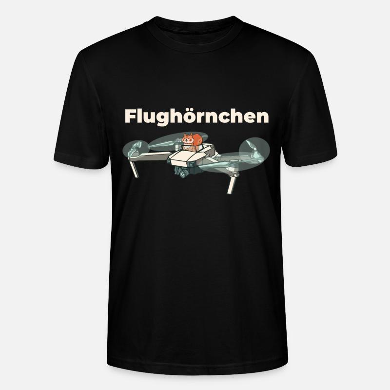 Flughörnchen - Eichhörnchen in Quadrocopter - Stanley/Stella Unisex Bio-T-Shirt CRAFTER - Schwarz
