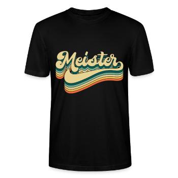 Meister Spruch Meisterabschluss Meistertitel - Stanley/Stella Unisex Bio-T-Shirt CRAFTER - Schwarz - Vorne - Alina (178cm) & Michal (187cm)