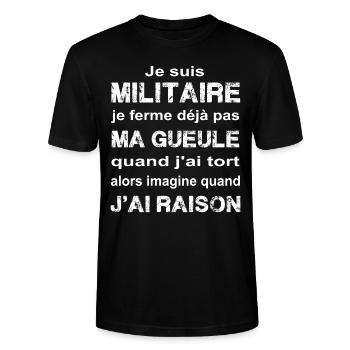 Militaire - T-shirt bio CRAFTER Stanley Stella Unisexe - noir - Devant - Alina (178cm) & Michal (187cm)