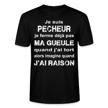 pêcheur - T-shirt bio CRAFTER Stanley Stella Unisexe - noir - Devant - Alina (178cm) & Michal (187cm)