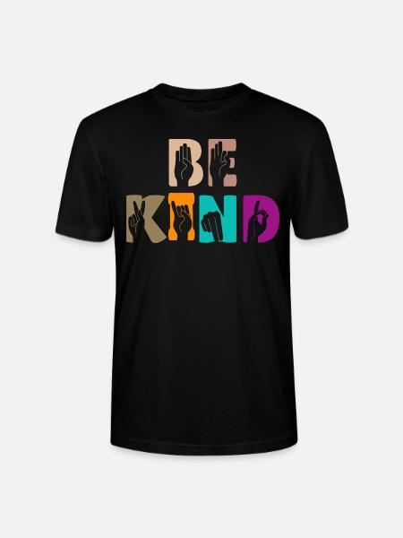 Be Kind Motivational Quote - Stanley/Stella CRAFTER Unisex Organic T-Shirt - black