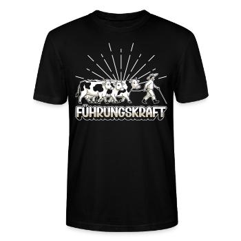 Führungskraft Kühe Landwirt Bauer Geschenkidee - Stanley/Stella Unisex Bio-T-Shirt CRAFTER - Schwarz - Vorne - Alina (178cm) & Michal (187cm)